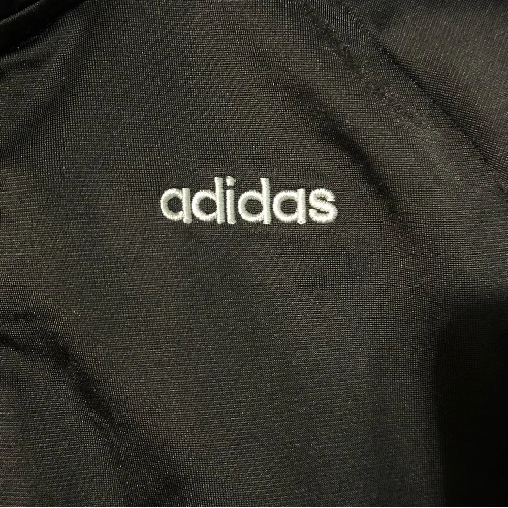 Adidas Youth Boys Size 6 Track Jacket Full Zip Up Black 3 Stripes
